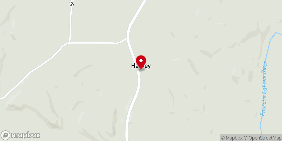 Map showing location of Harvey Assembly of God Church