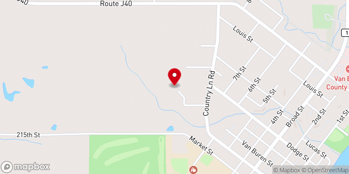 Map showing location of Country Lane Community Center