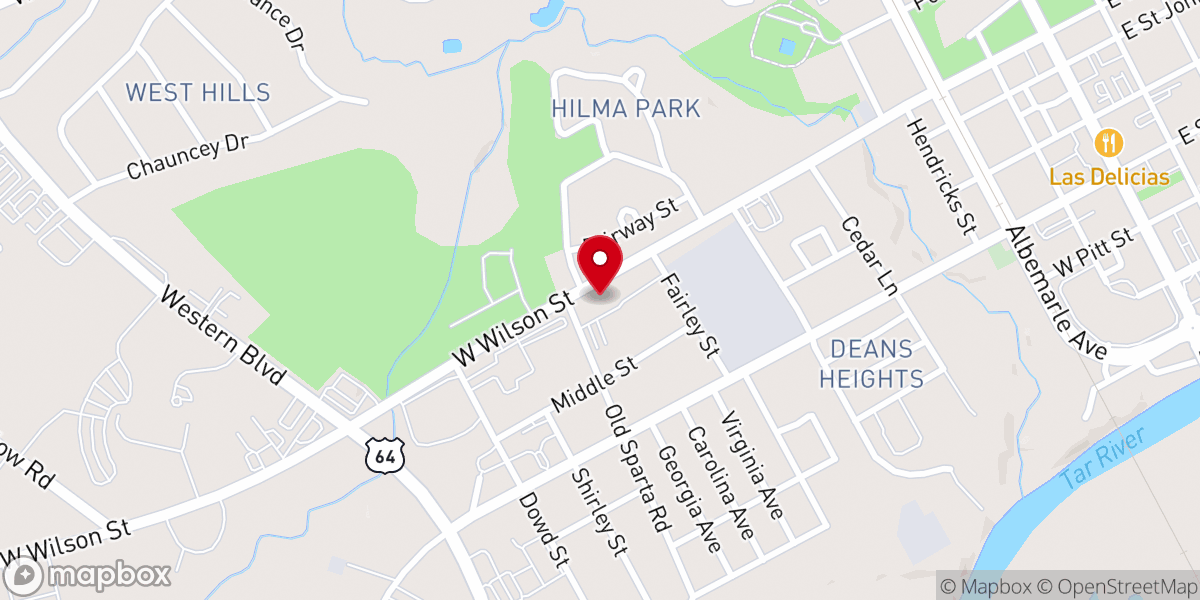 Map showing location of Trinity Baptist Church