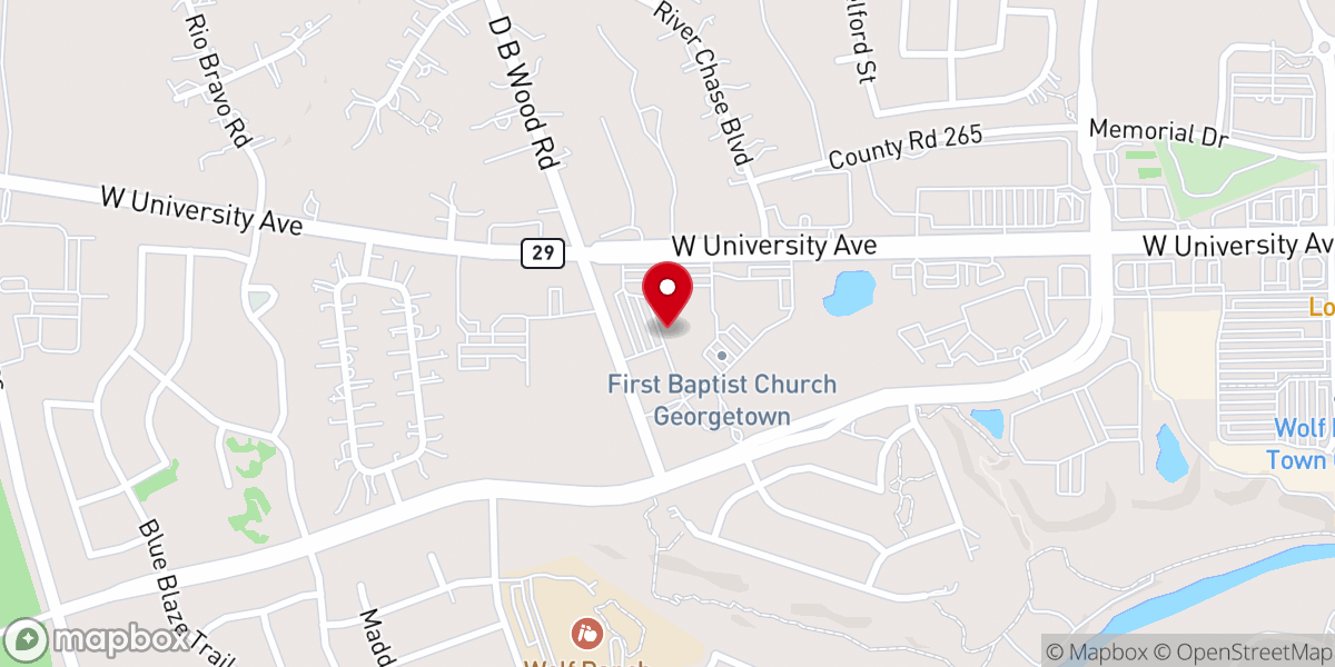 Map showing location of First Baptist Church Children's Weekday Education