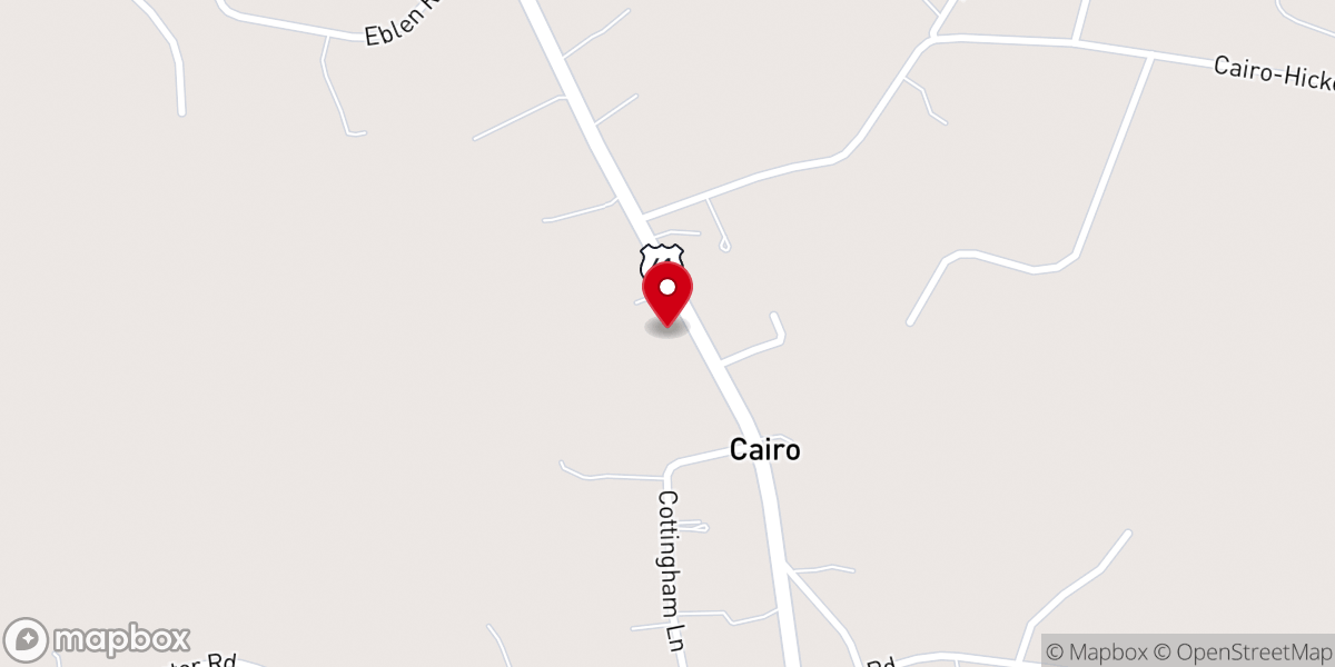 Map showing location of Cairo Methodist Church