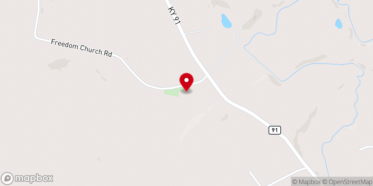 Map showing location of Freedom General Baptist Church