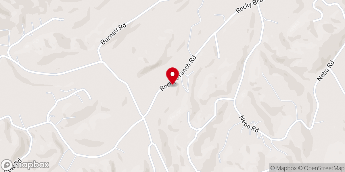 Map showing location of Rocky Branch Holiness Church of God