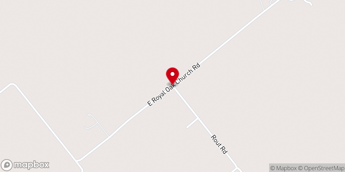 Map showing location of Royal Oak Church