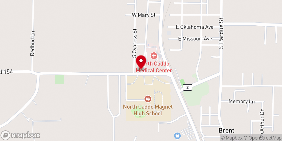 Map showing location of Caddo Fire District 8 Central Station