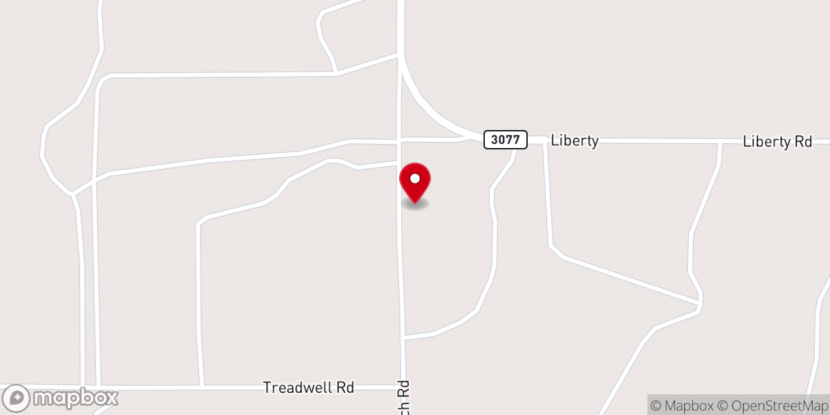 Map showing location of Pleasant Mound Church