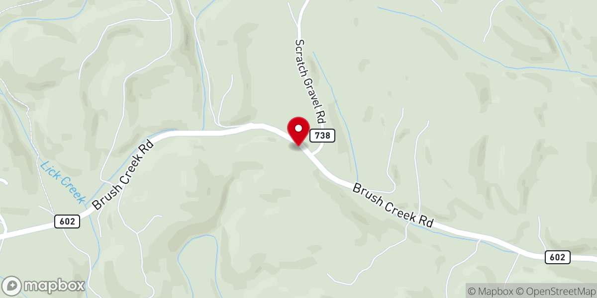 Map showing location of Brush Creek Mission