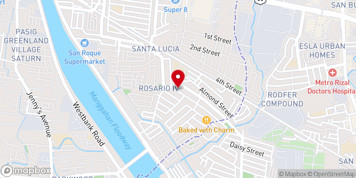 Map showing location of St. Jude Thaddeus Parish (Diocese of Pasig)