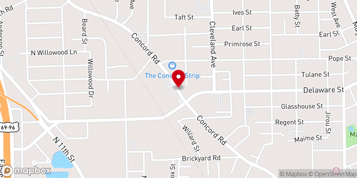 Map showing location of Holland Missionary Baptist Church