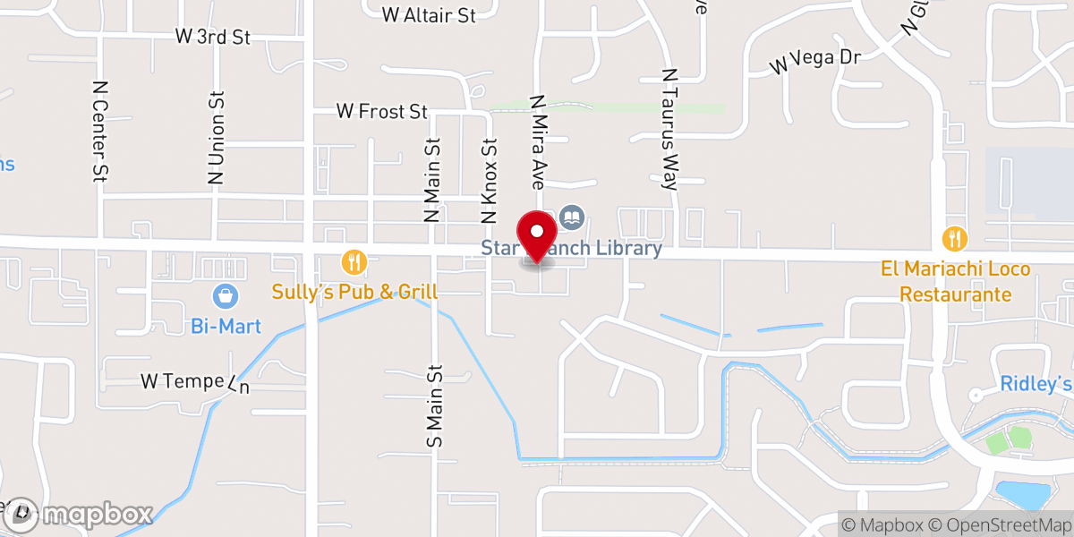 Map showing location of Star Outreach - Food Distribution Center