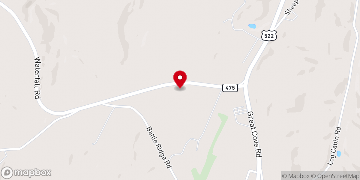 Map showing location of Knobsville United Methodist Church