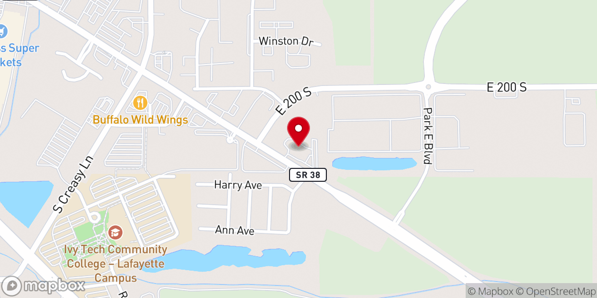 Map showing location of Tippecanoe Bible Church