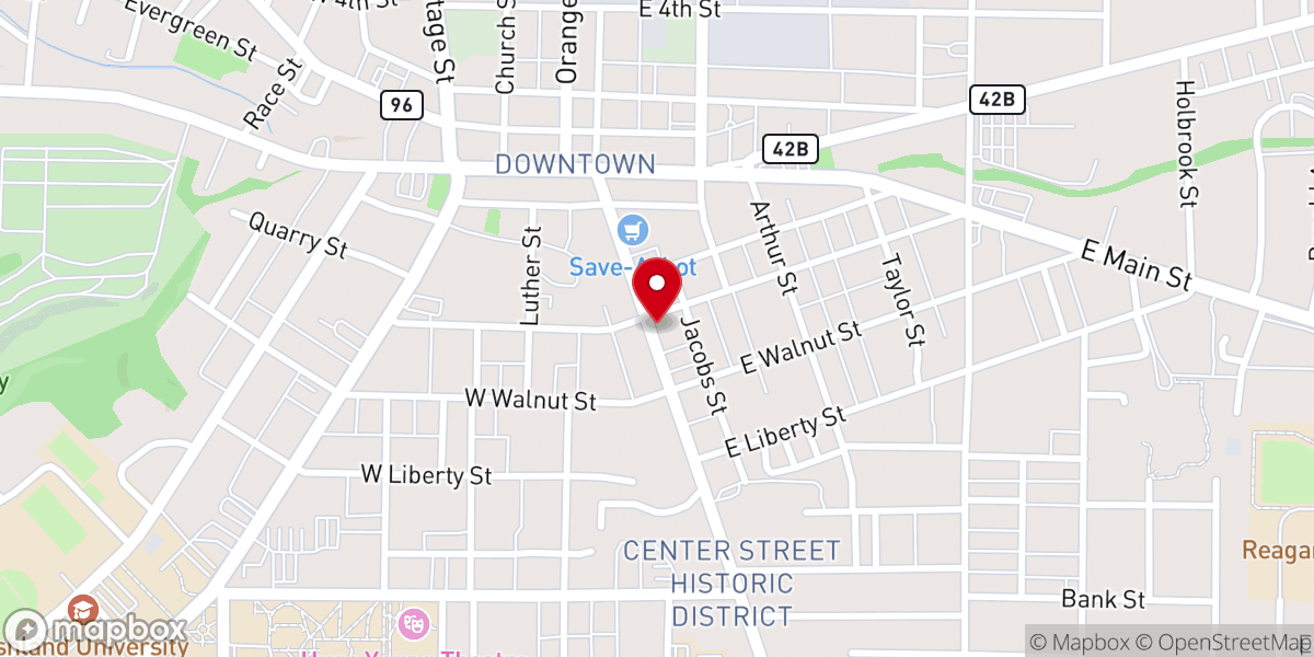 Map showing location of Heritage Baptist Church