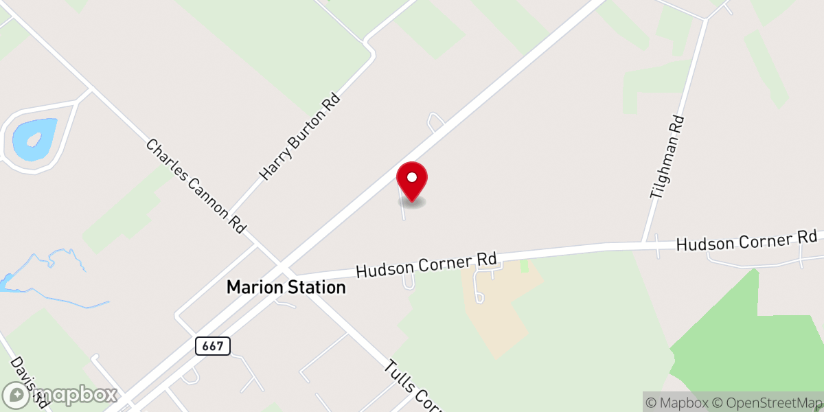 Map showing location of Marion Baptist Church