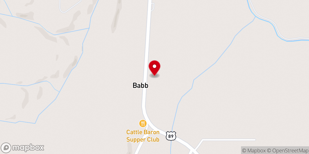 Map showing location of Chief Mountain Baptist Church