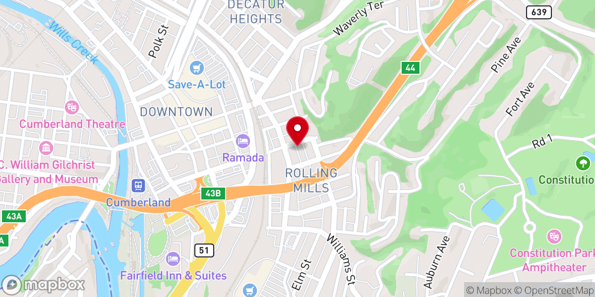 Map showing location of St Mark's United Church of Christ