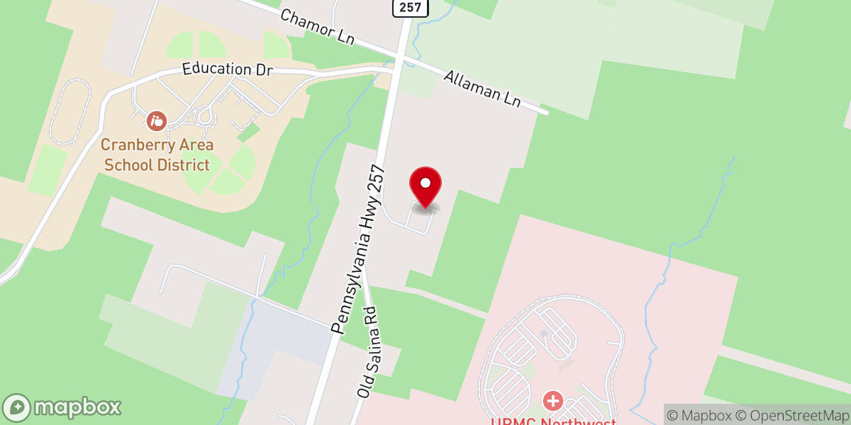 Map showing location of Seneca Evangelical Church