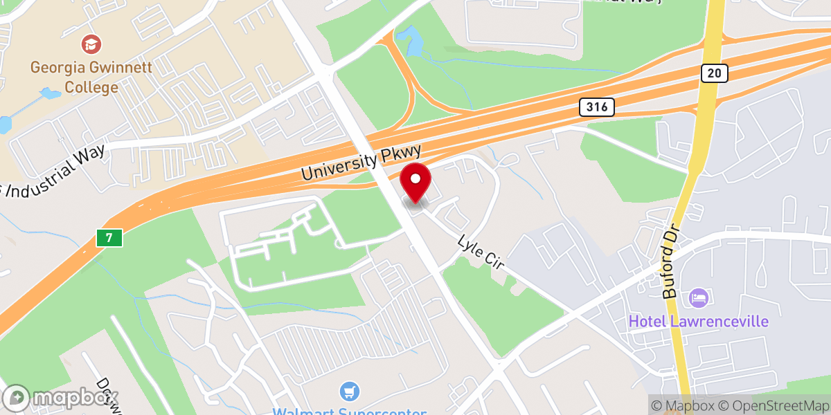 Map showing location of Mission Mount Olives Church of God of Lawrenceville Inc