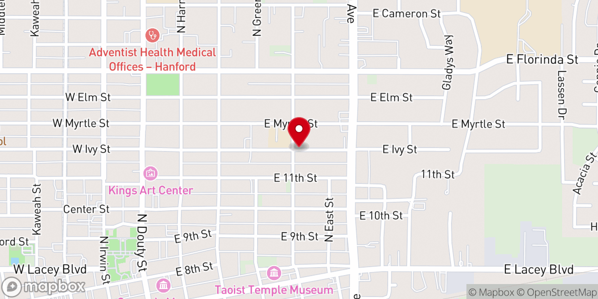 Map showing location of Salvation Army Church