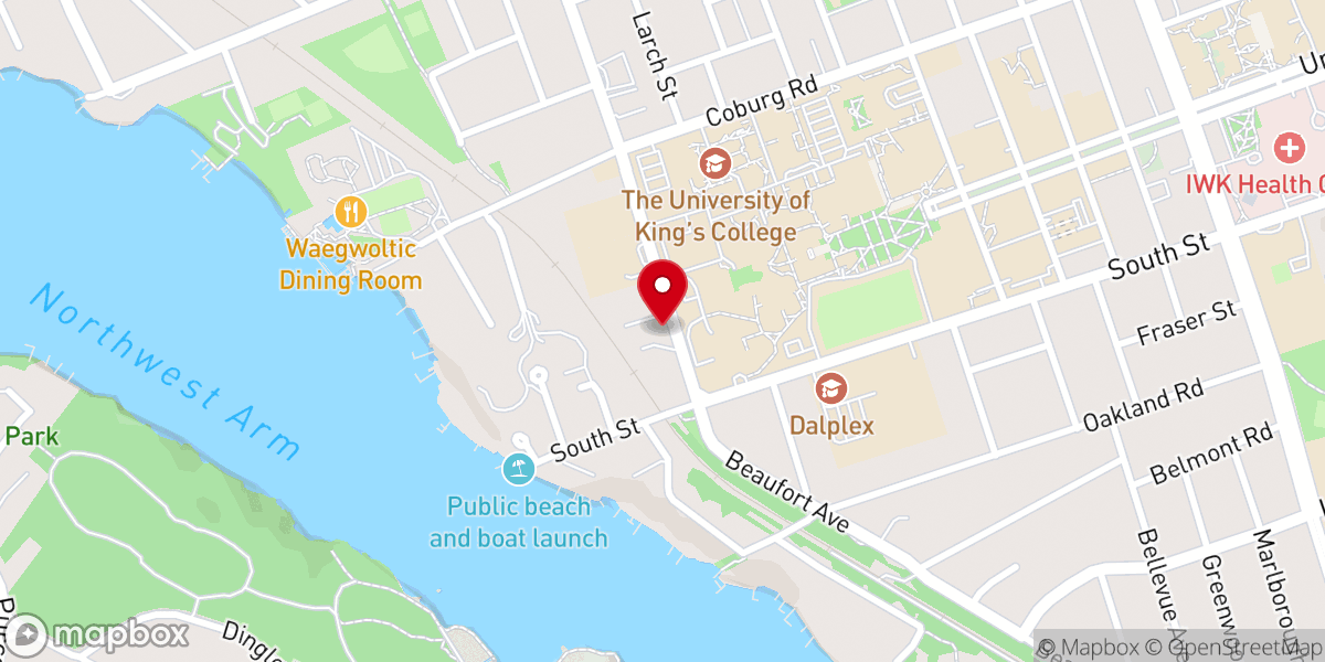 Map showing location of First Baptist Church Halifax