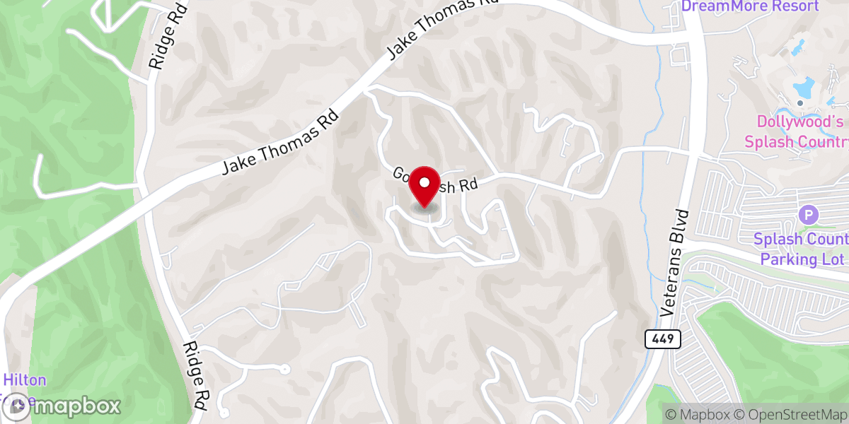 Map showing location of Smoky Mountain Resort Lodging and Conference Center