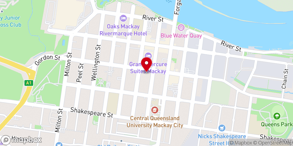 Map showing location of Mackay Wesleyan Methodist Church