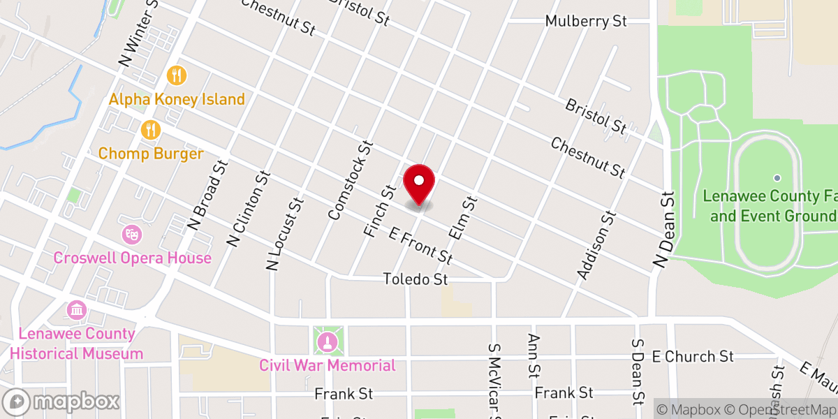 Map showing location of St. Joseph's Catholic Church - Michigan State Historic Site Marker