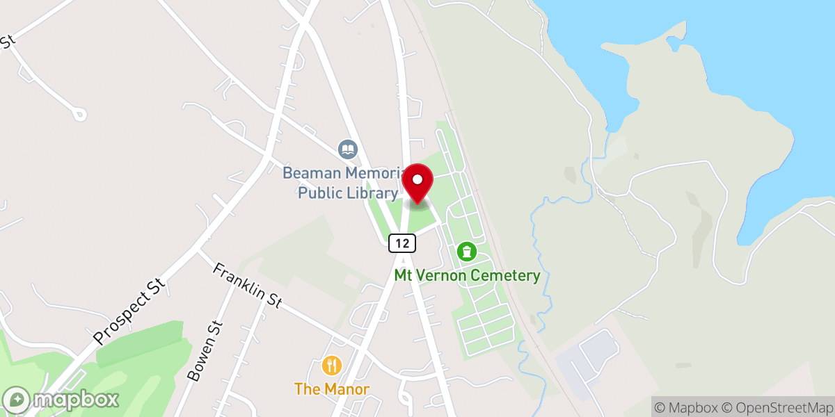 Map showing location of West Boylston Town Common Bandstand