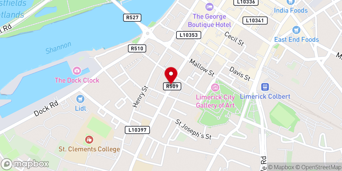 Map showing location of Daniel O'Connell Monument