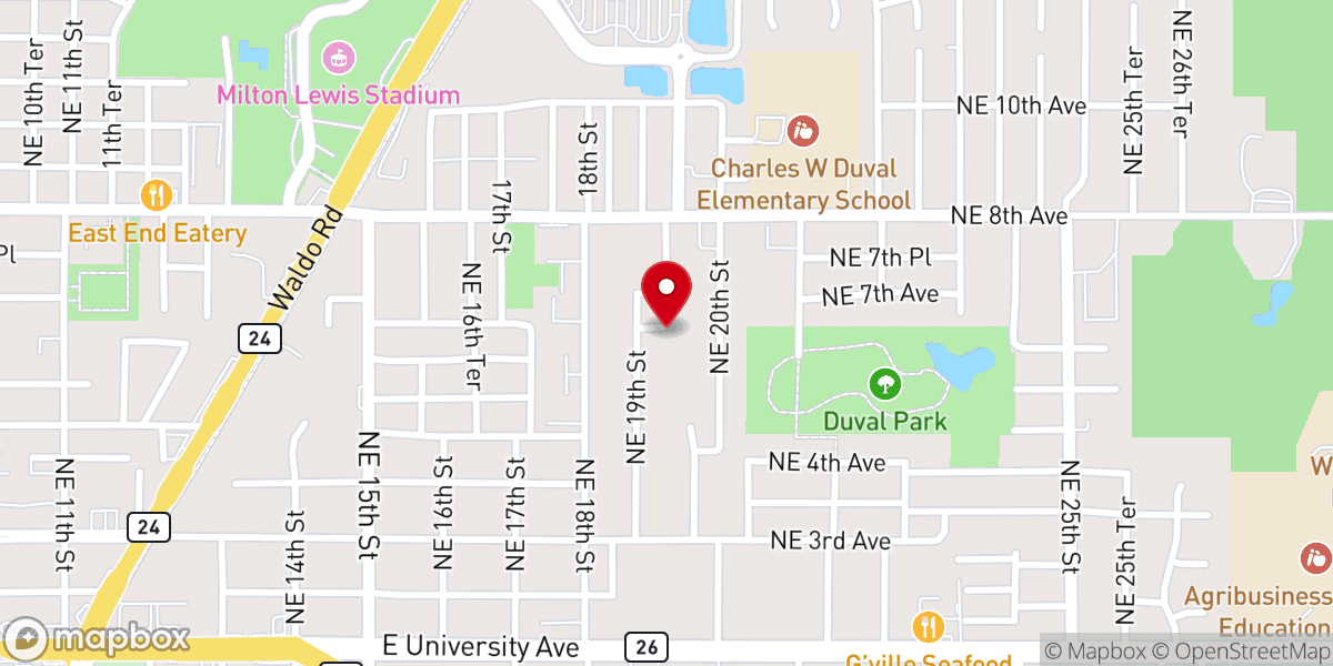 Map showing location of Open Door Baptist Church