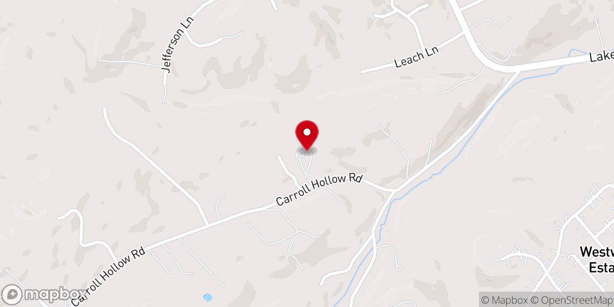 Map showing location of Carroll Hollow Baptist Church