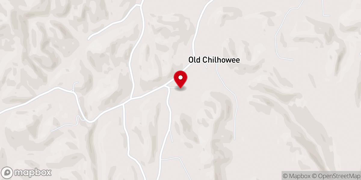 Map showing location of Old Chilhowee Missionary Baptist Church