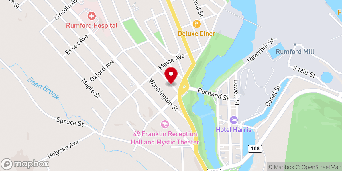 Map showing location of 49 Franklin Reception Hall and Mystic Theater