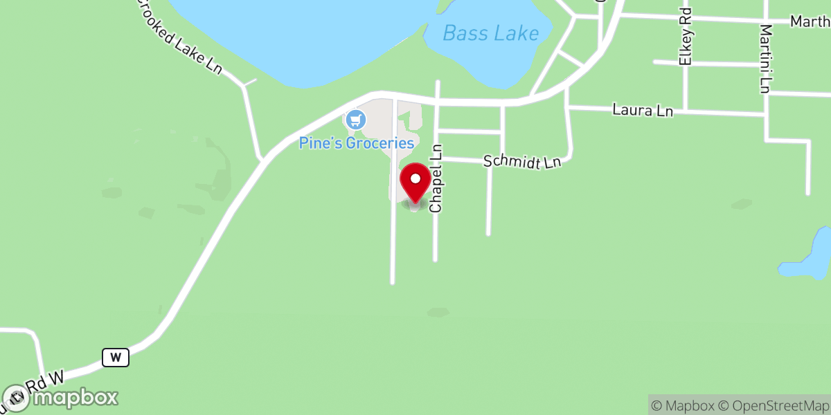 Map showing location of Saint Mary of the Lake Church