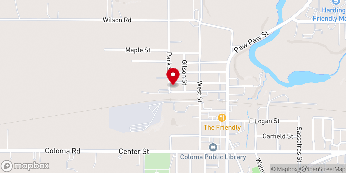 Map showing location of First Missionary Baptist Church