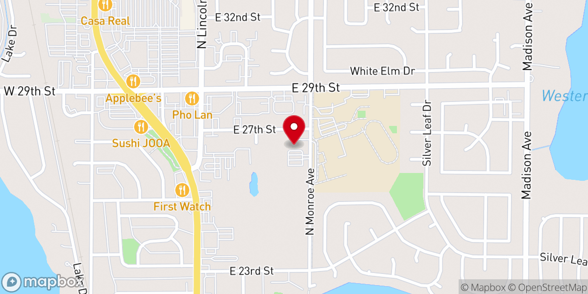 Map showing location of Lutheran Church of Hope
