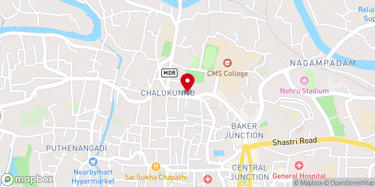 Map showing location of Diocese of Madhya Kerala of the Church of South India