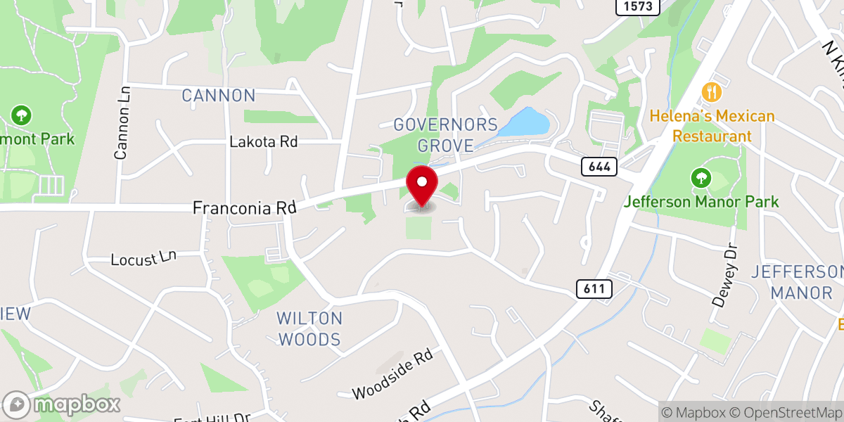 Map showing location of All Saints Episcopal Church, Sharon Chapel