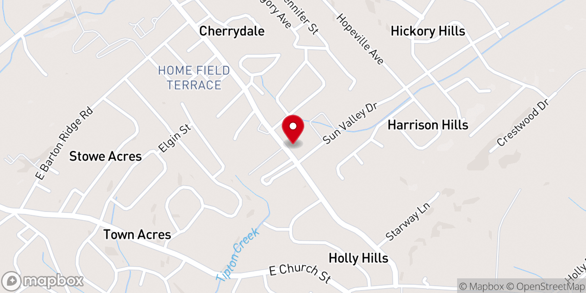 Map showing location of Mount Bethel Freewill Baptist Church