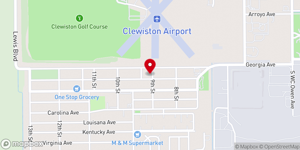 Map showing location of Greater Friendship Baptist