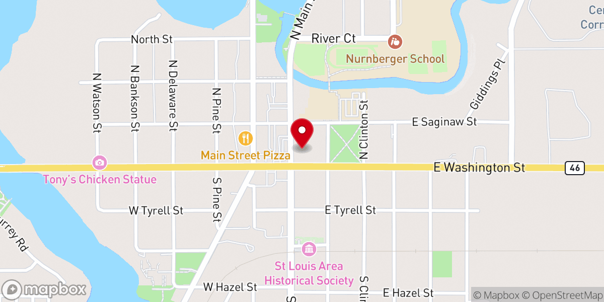 Map showing location of St. Louis
