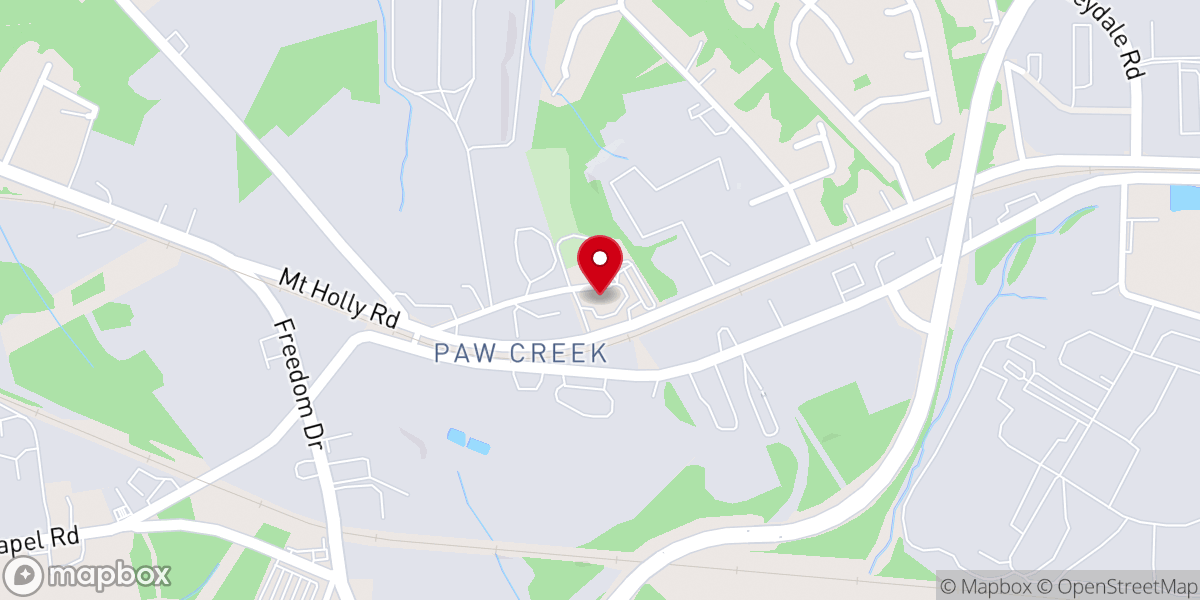 Map showing location of Paw Creek Presbyterian Church