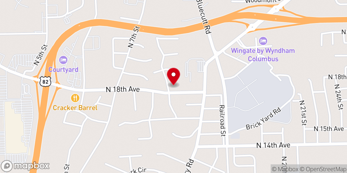 Map showing location of Our Savior Lutheran Church