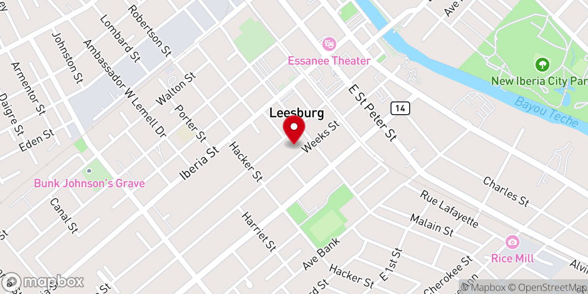 Map showing location of Mt Calvary Baptist Church