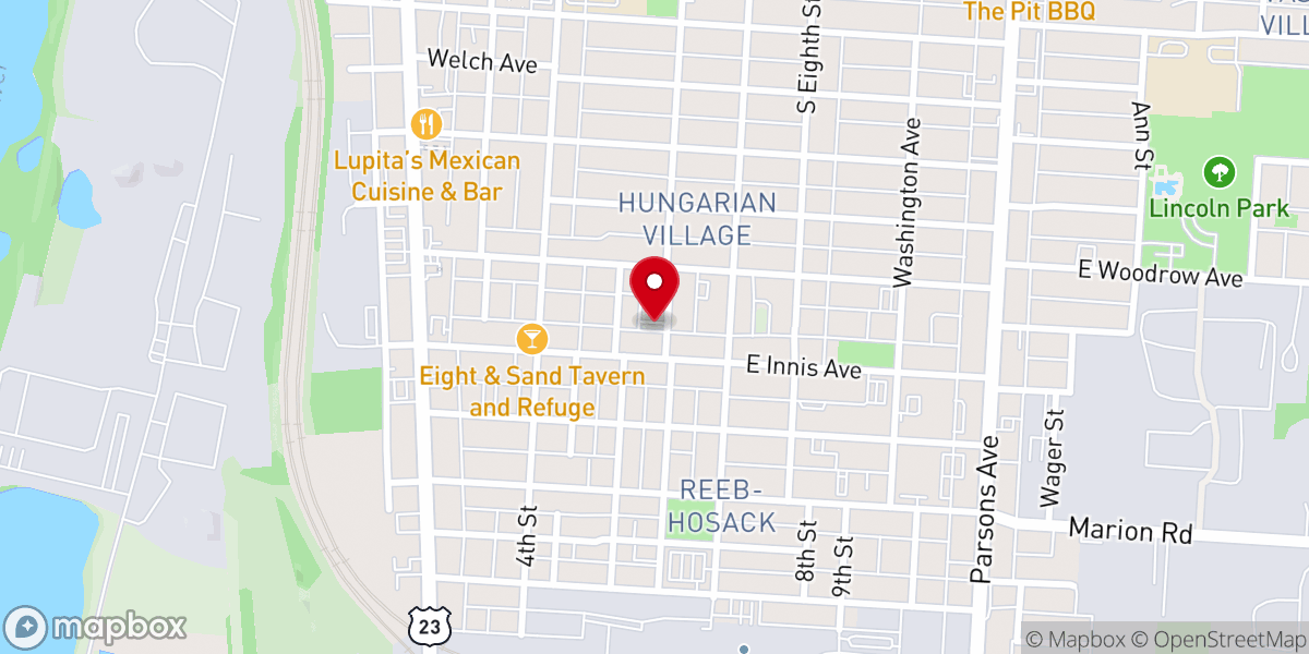 Map showing location of Trinity Freewill Baptist Church