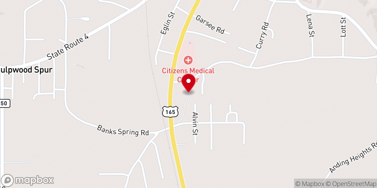 Map showing location of Caldwell health unit