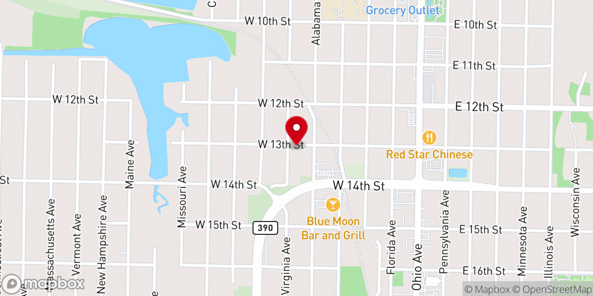 Map showing location of First Assembly of God of Lynn Haven