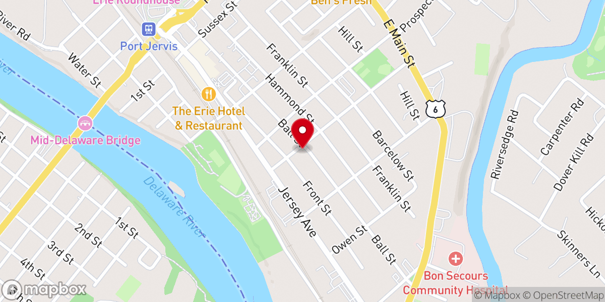 Map showing location of The Salvation Army Port Jervis Corps Community Center