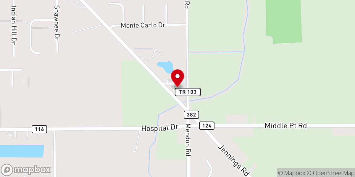 Map showing location of First Baptist Church