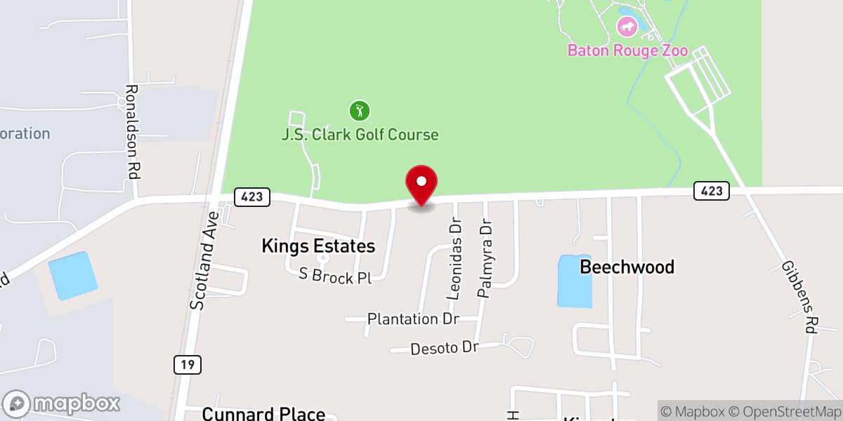 Map showing location of Beech Grove Baptist Church of Baton Rouge Inc